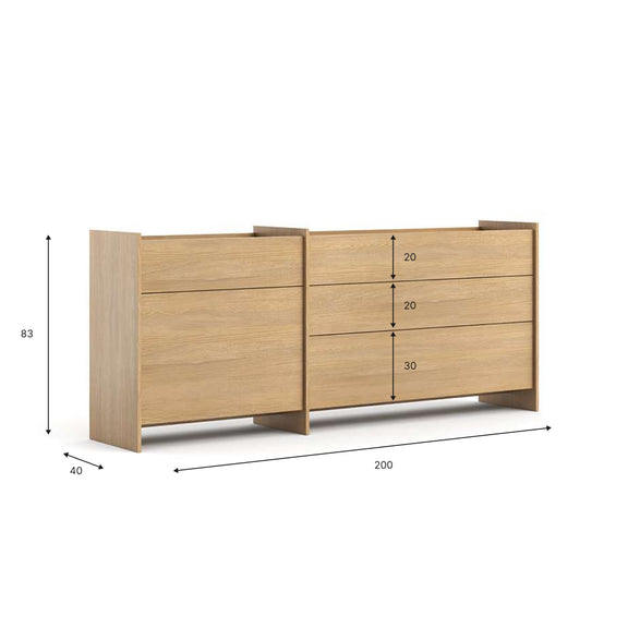 Velká komoda Clea - dub Gaja