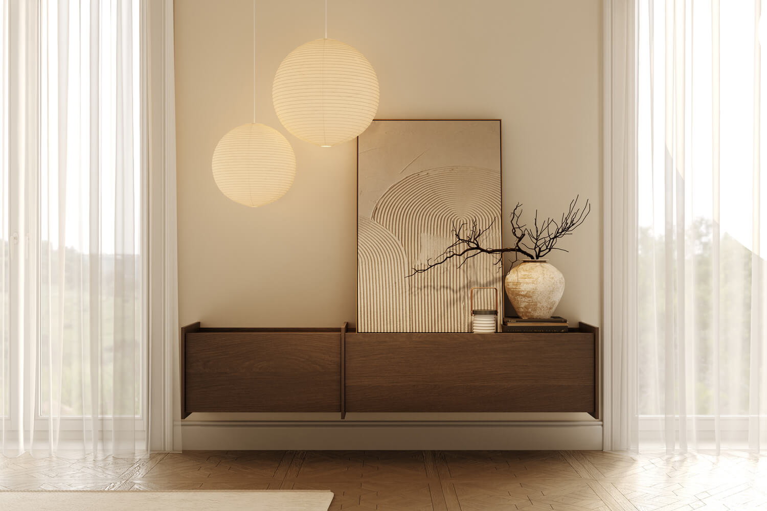 Závěsná TV skříňka Clea - dub Dunin