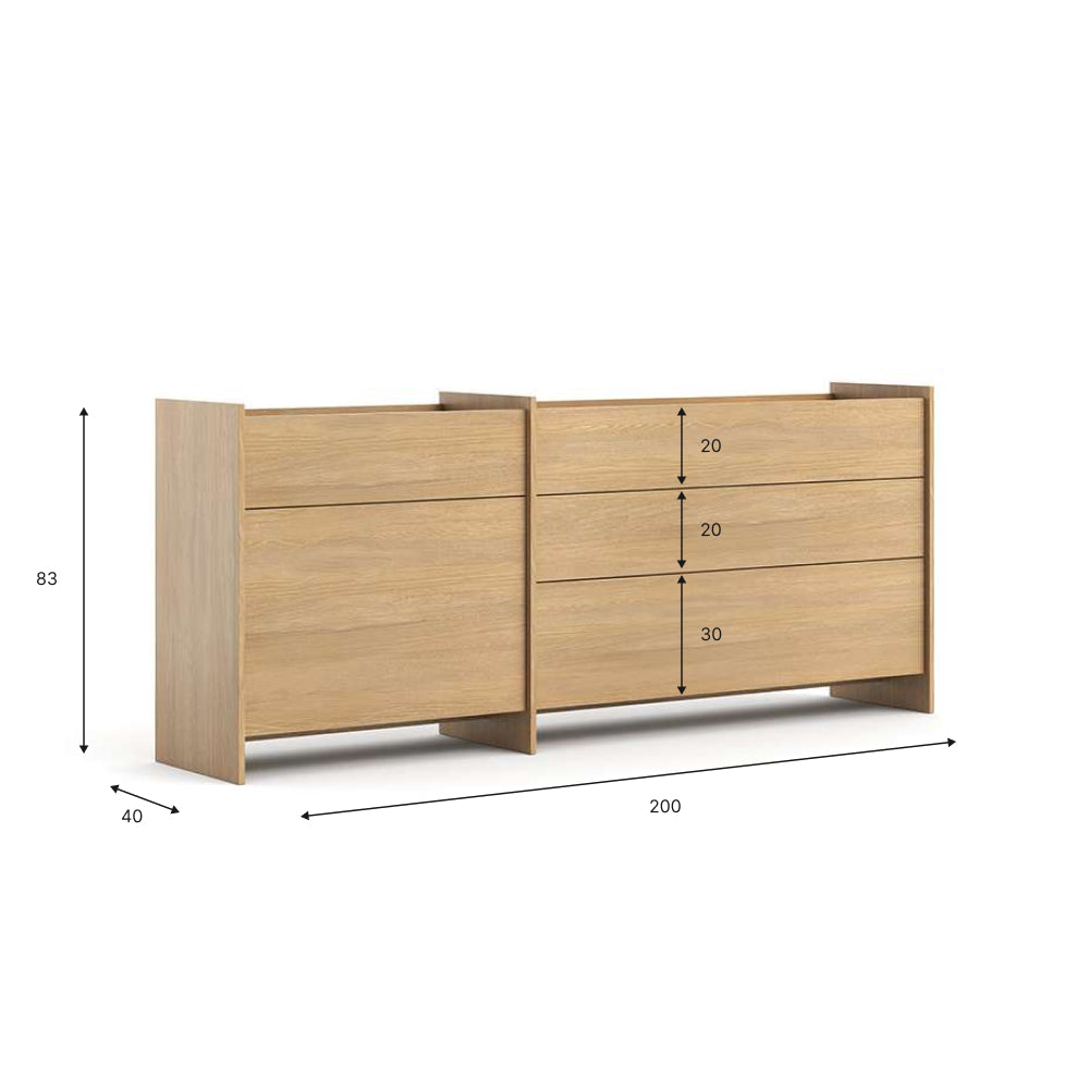 Velká komoda Clea - dub Gaja